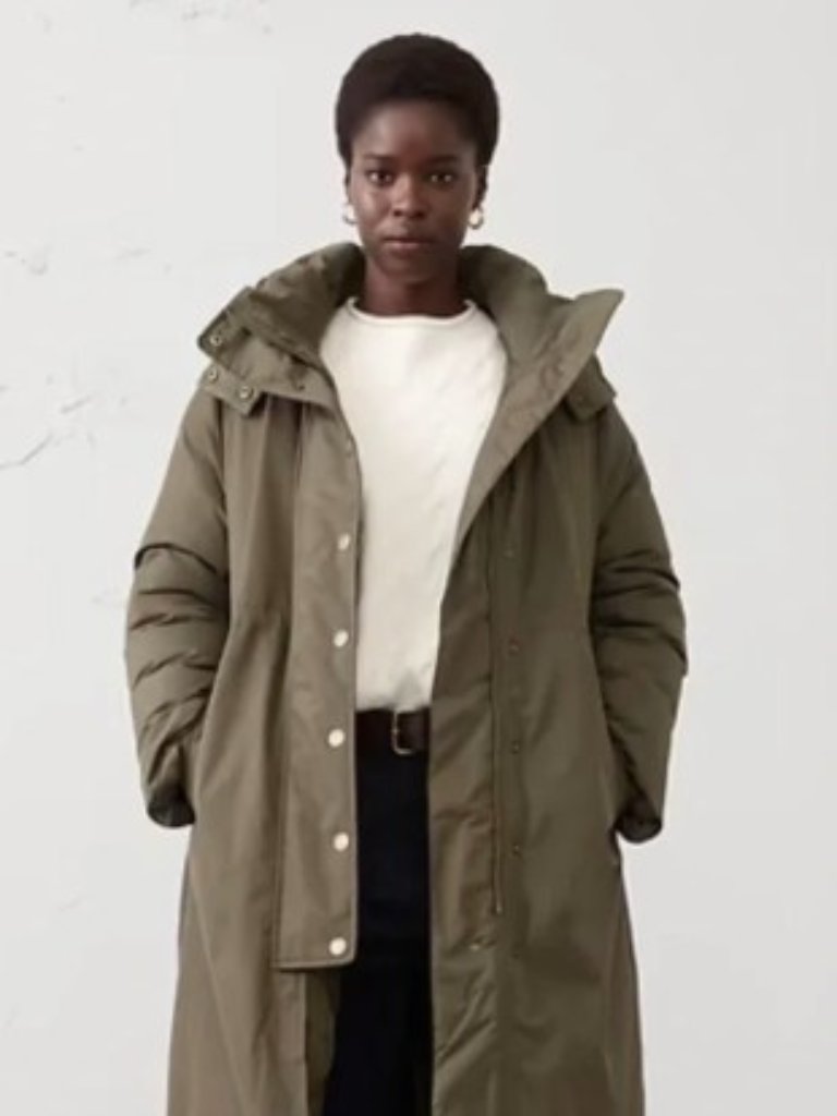 Nwt Banana Republic Factory Long Puffer Coat Olive Medium